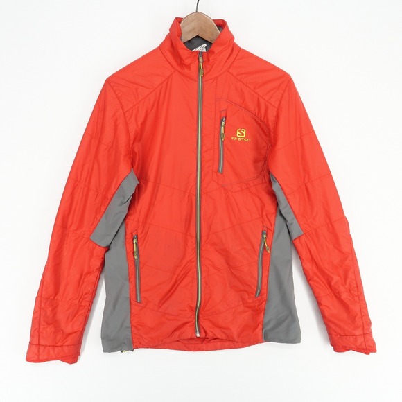 Salomon Jacket Mens Small Red Actiloft‎ Primaloft Lightweight Insulated Outdoor - Picture 1 of 13